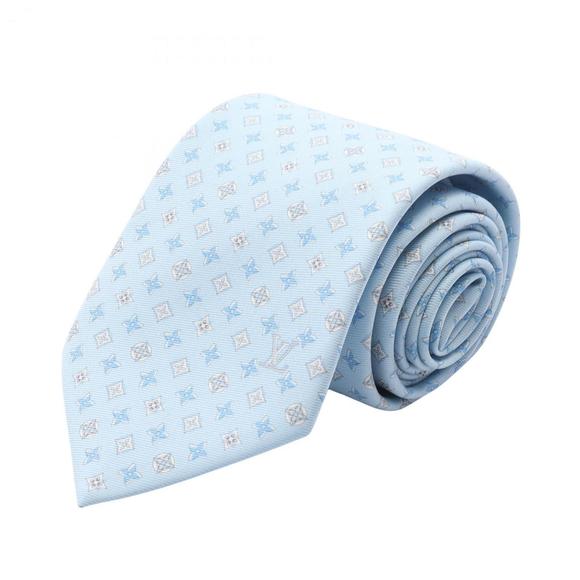 Louis Vuitton Monogram Silk Tie, Men´s, Blue, M76282,All Products : American Fashion Style Bags On Sale